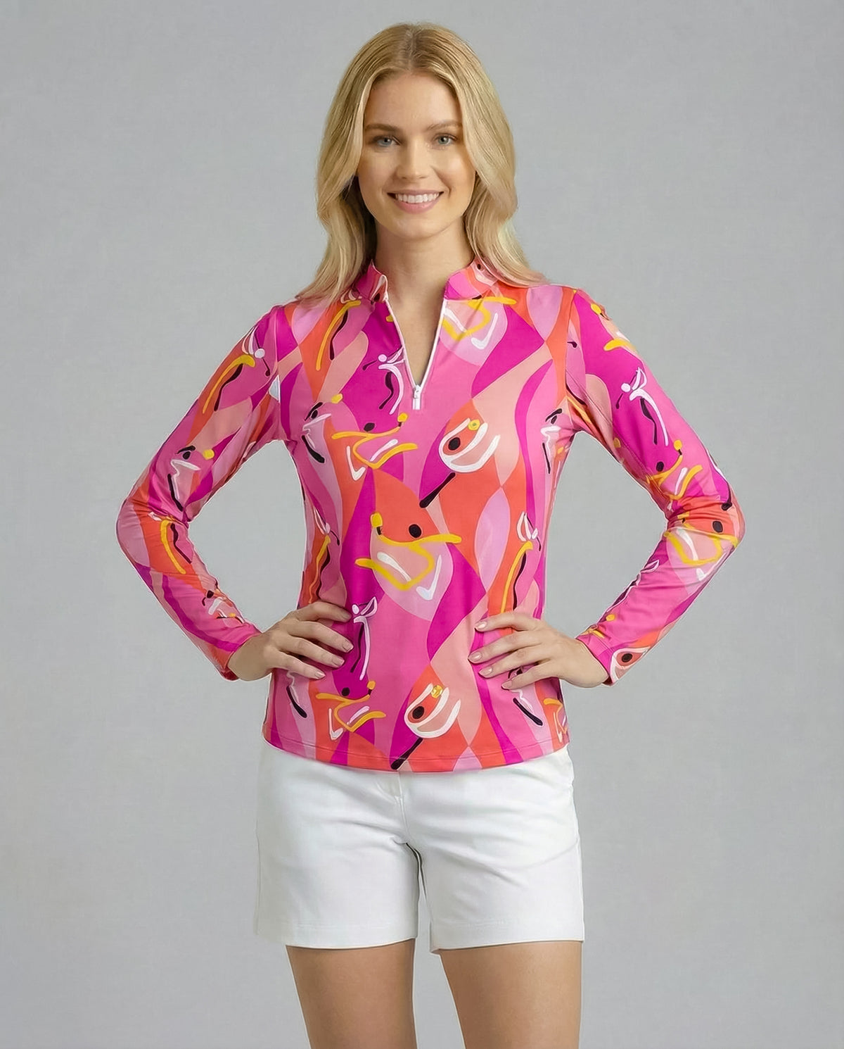 Activo Long Sleeve Zip Mock Top 86Z02