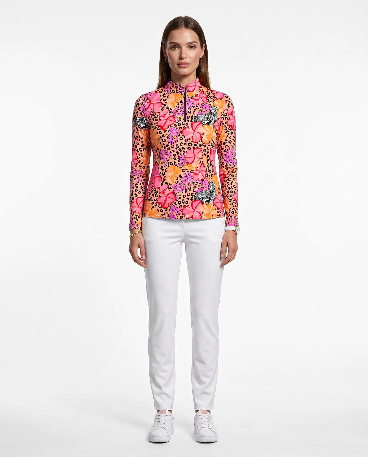 Untamed Long Sleeve Zip Mock Top 86z56