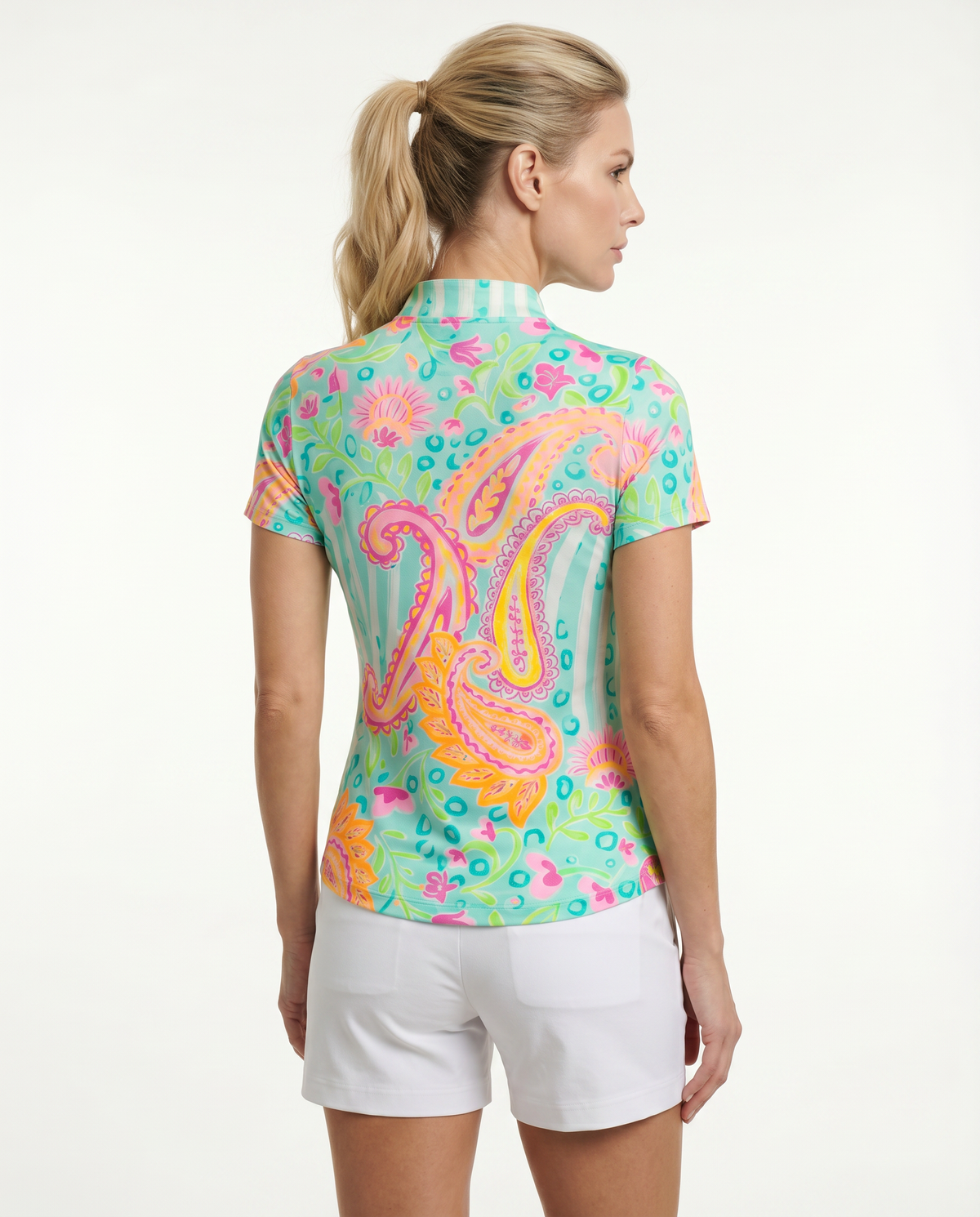 Sweet Caroline Short Sleeve Mock Top 85Z18