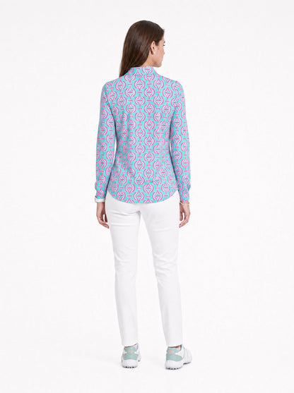Victory V Long Sleeve Zip Mock Top 86Z31