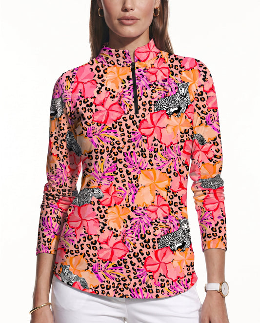 Untamed Long Sleeve Zip Mock Top 86z56