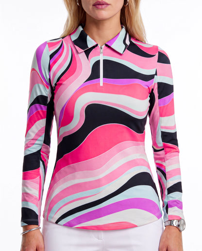 Lorraine Long Sleeve Polo Top 84Z09