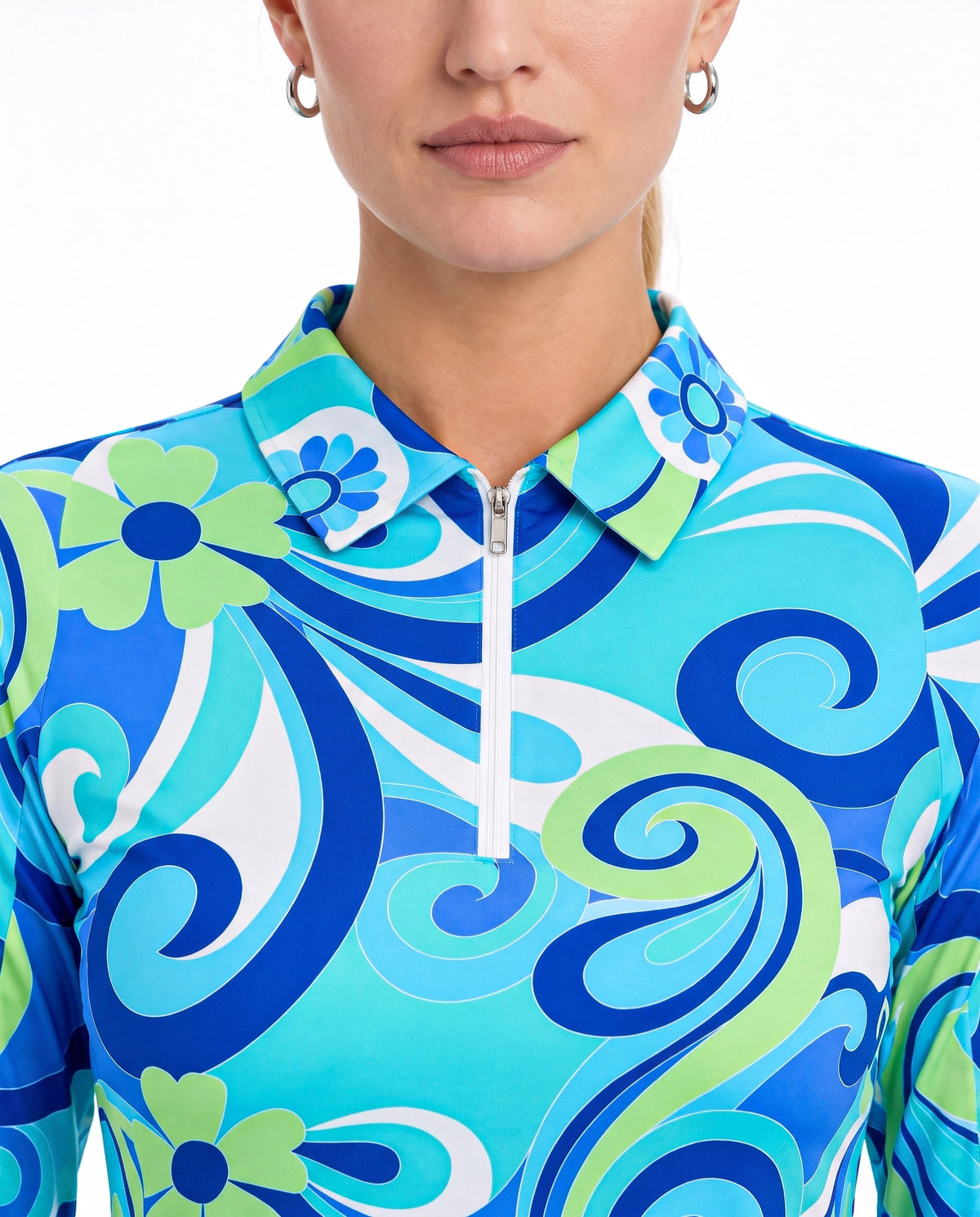 Luciana Long Sleeve Polo Top 84Z08