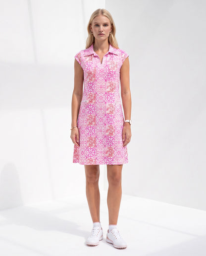 Milano Bar Polo Neck Cap Sleeve Polo Dress W/Pocket 67Z27