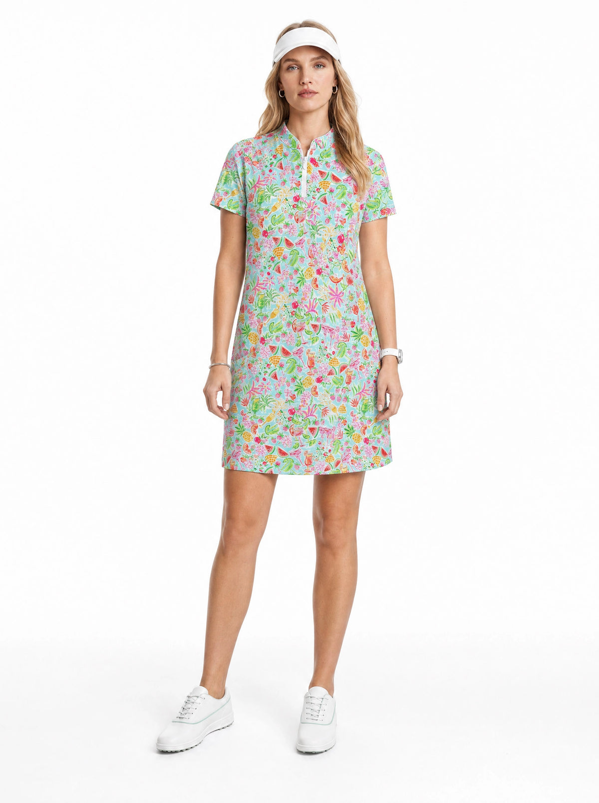 Cheers Mock Neck Half Sleeve Dress W/Pocket 58Z42