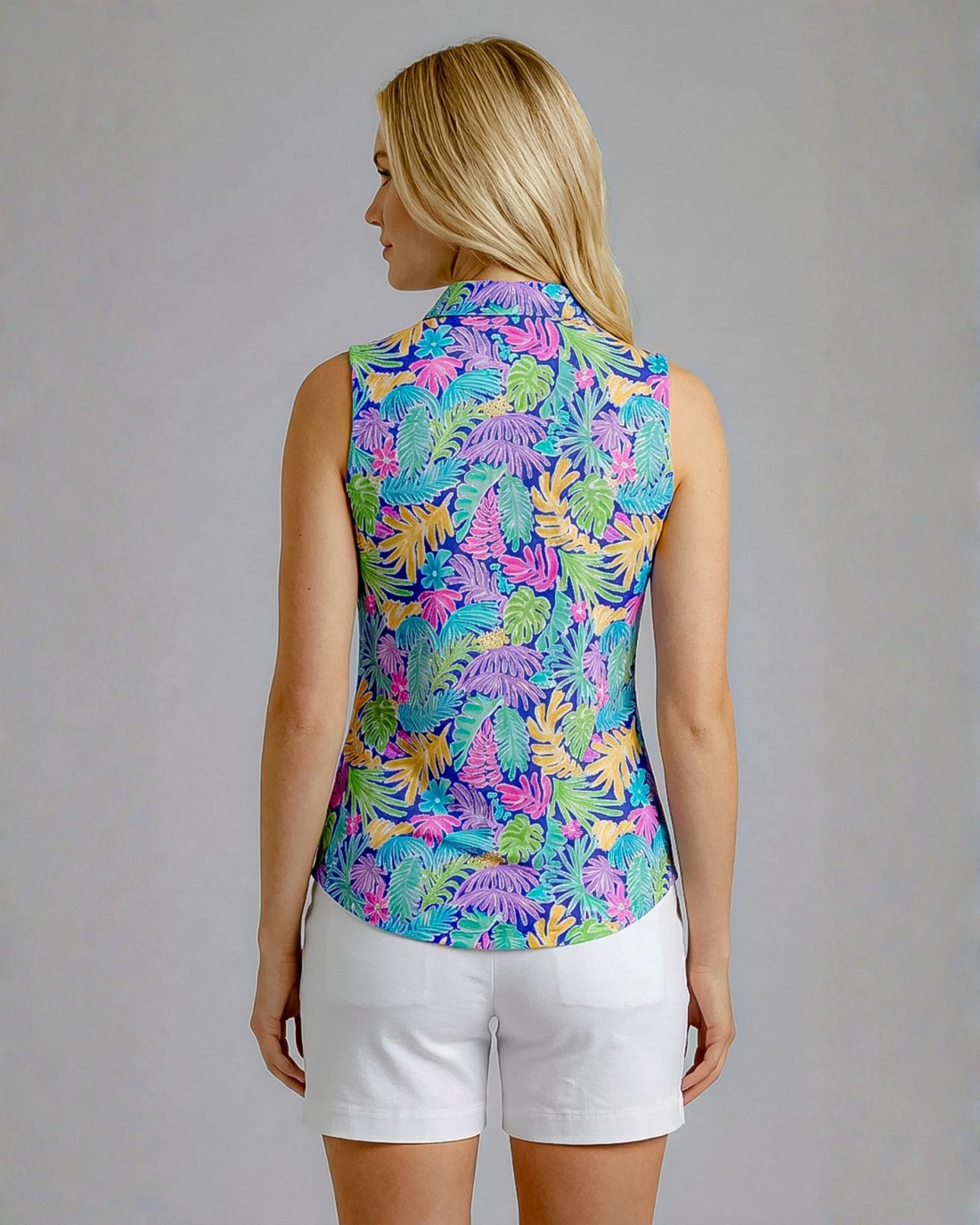 Deep Forest Sleeveless Polo Top 40Z44