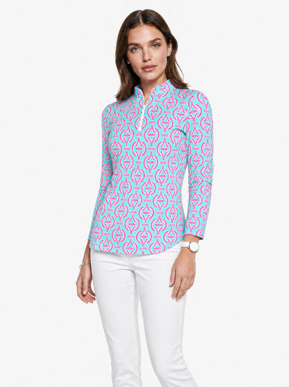 Victory V Long Sleeve Zip Mock Top 86Z31