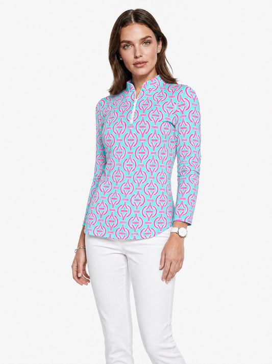Victory V Long Sleeve Zip Mock Top 86Z31