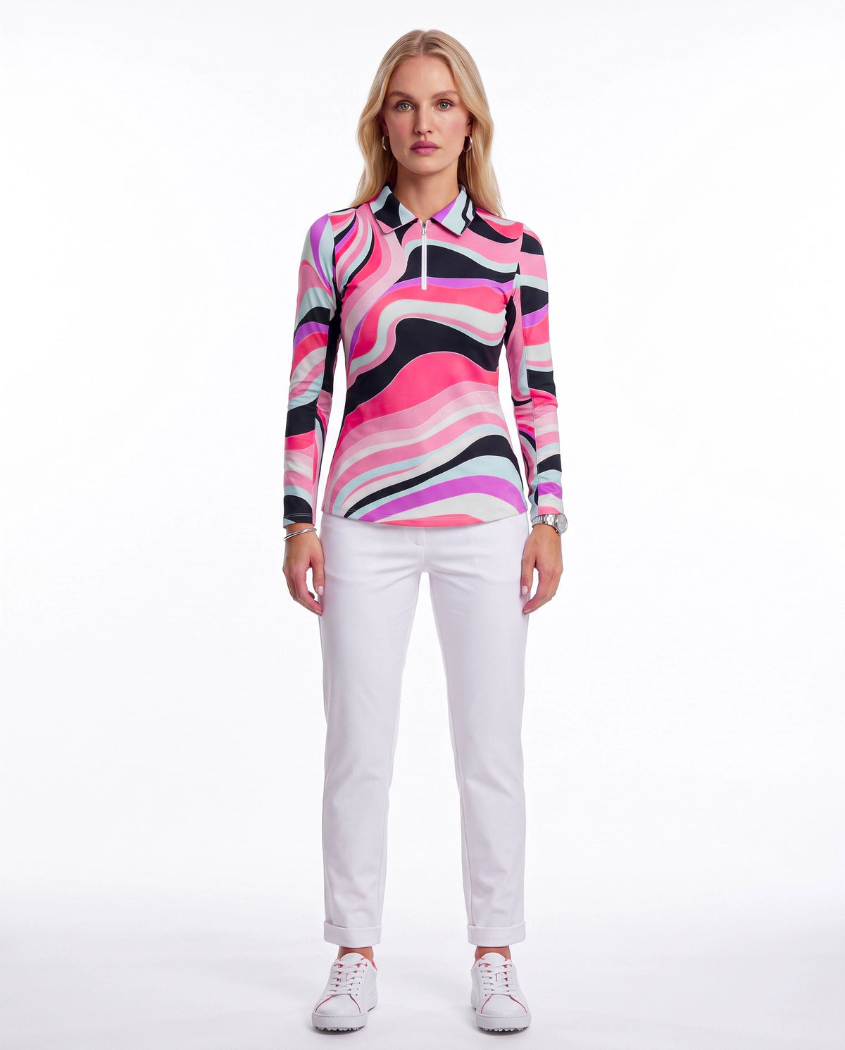 Lorraine Long Sleeve Polo Top 84Z09