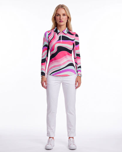 Lorraine Long Sleeve Polo Top 84Z09