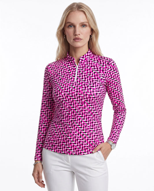Velocity Long Sleeve Zip Mock Top 86Z58