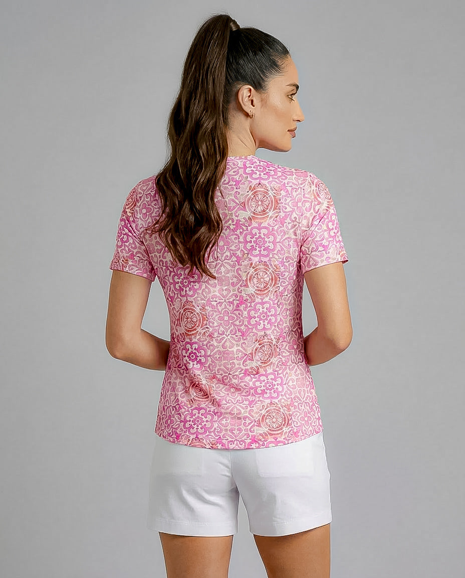 Milano Bar Short Sleeve Crew Neck Top 70Z27