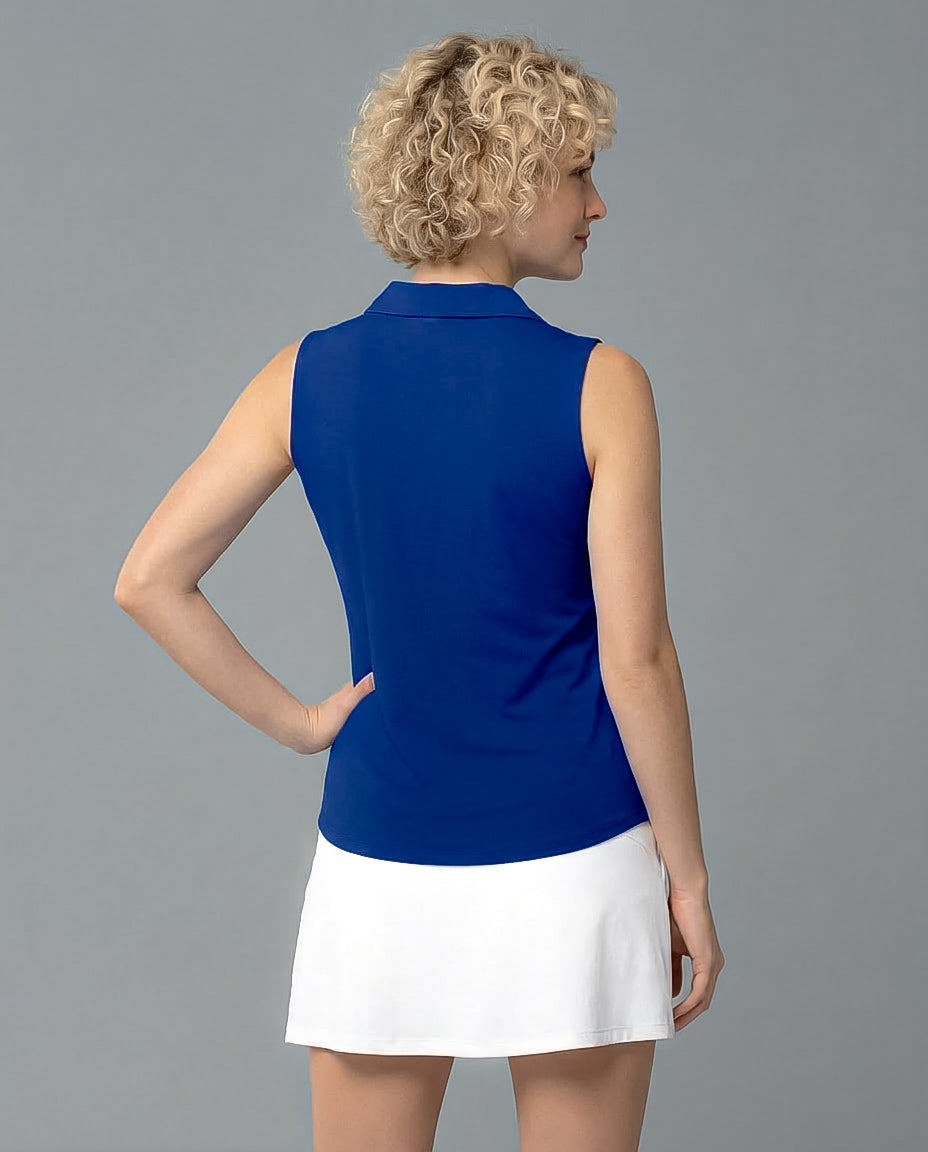 Solid Sleeveless V-Neck Collar Top 8800