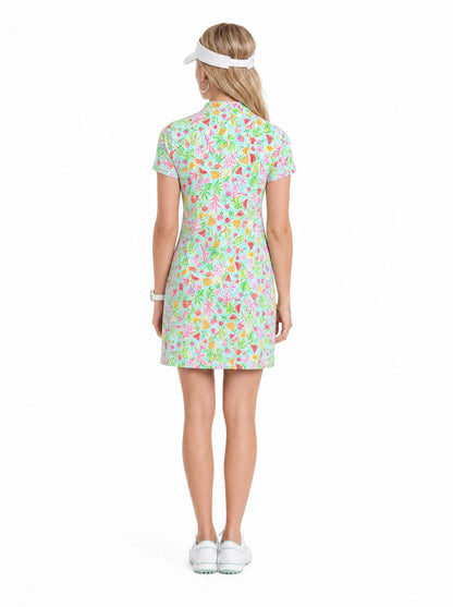 Cheers Mock Neck Half Sleeve Dress W/Pocket 58Z42