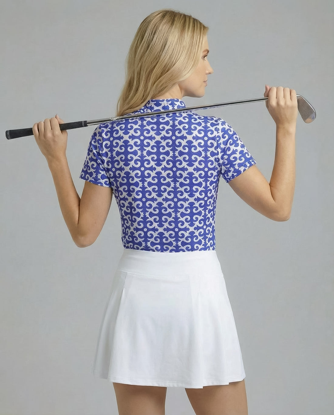 Gazebo Short Sleeve Zip Mock Top 85Z19