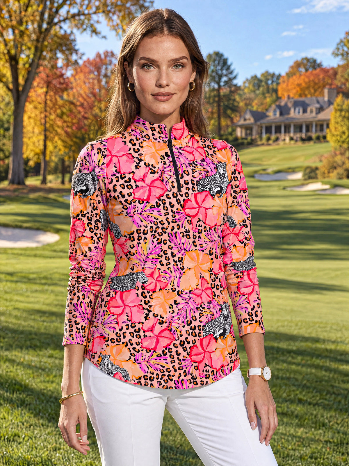 Untamed Long Sleeve Zip Mock Top 86z56