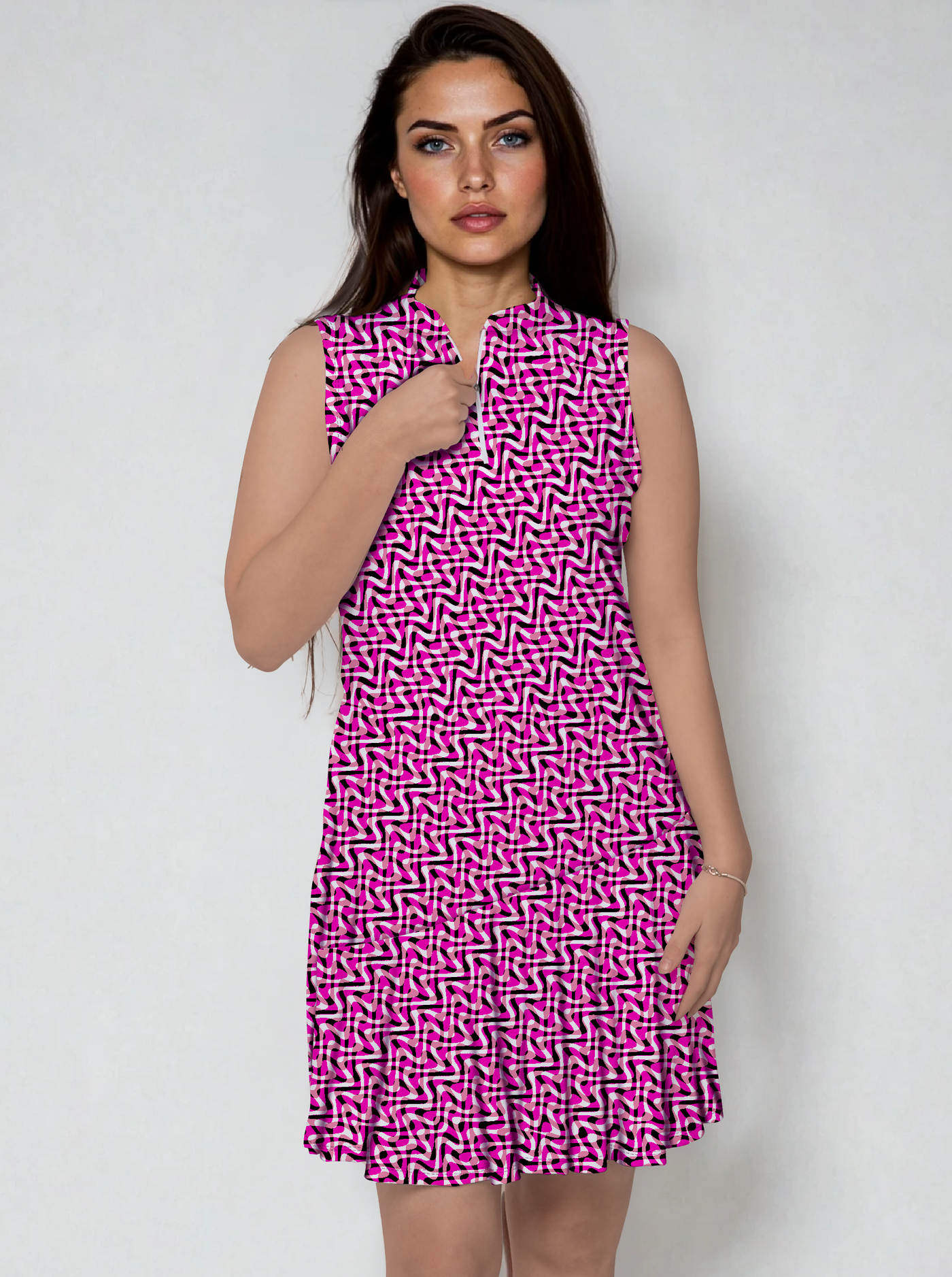 Velocity Sleeveless Hem Flounce Dress 52z58