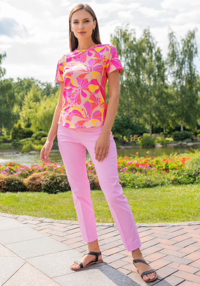 Satine Short Sleeve Crew Neck Top 70Z17