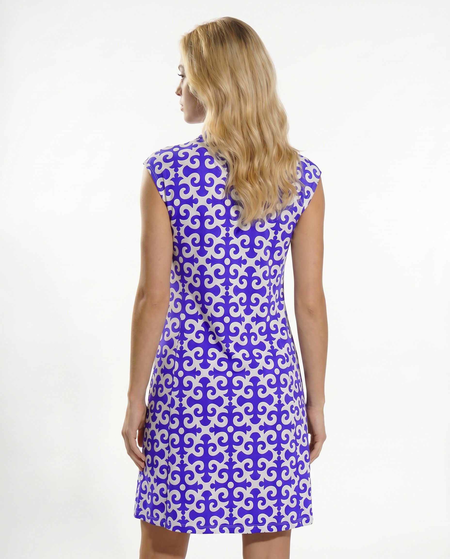 Gazebo Polo Neck Cap Sleeve Dress W/Pocket 67Z19