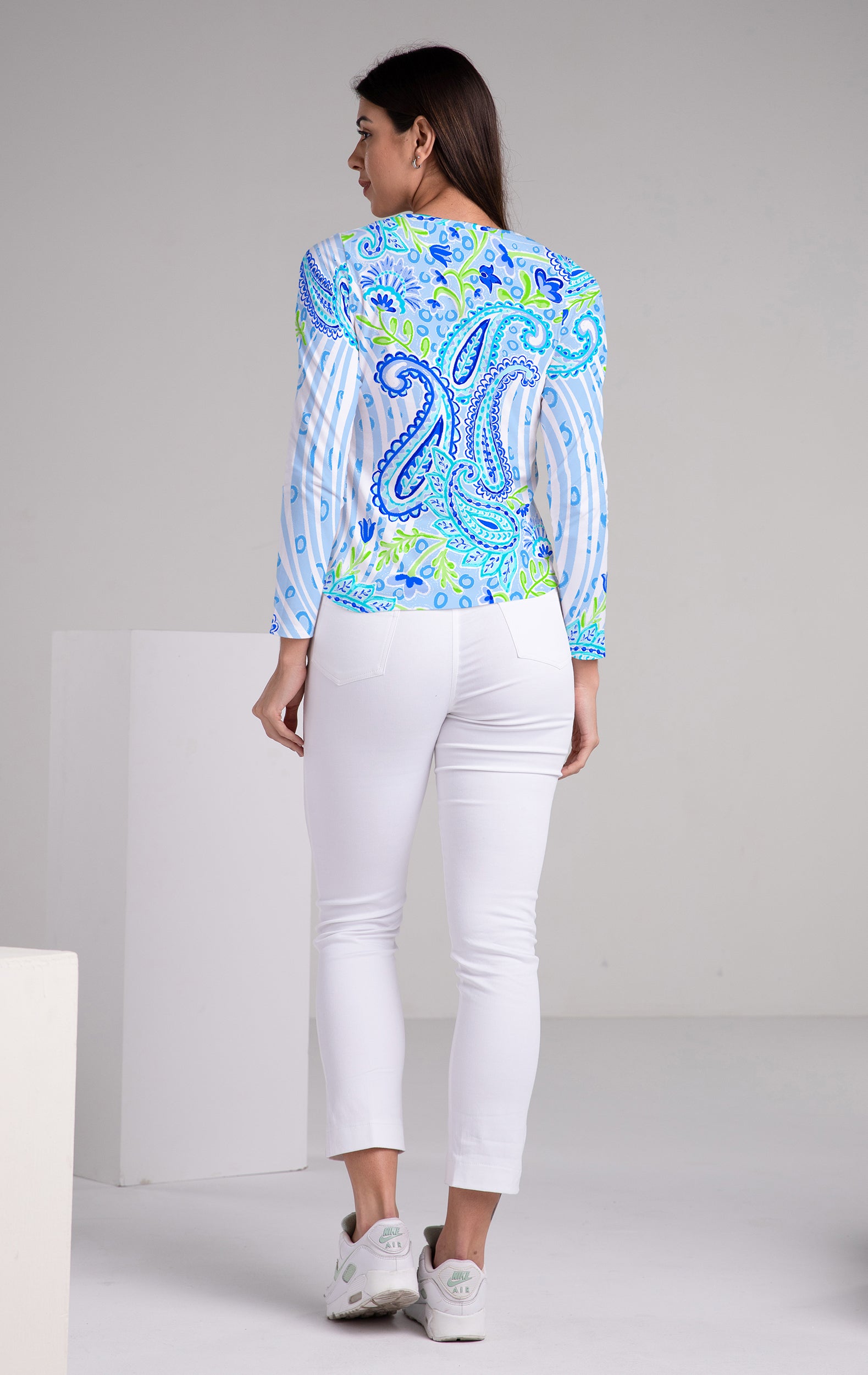 Sweet Caroline Long Sleeve Crew Neck Top 83Z18