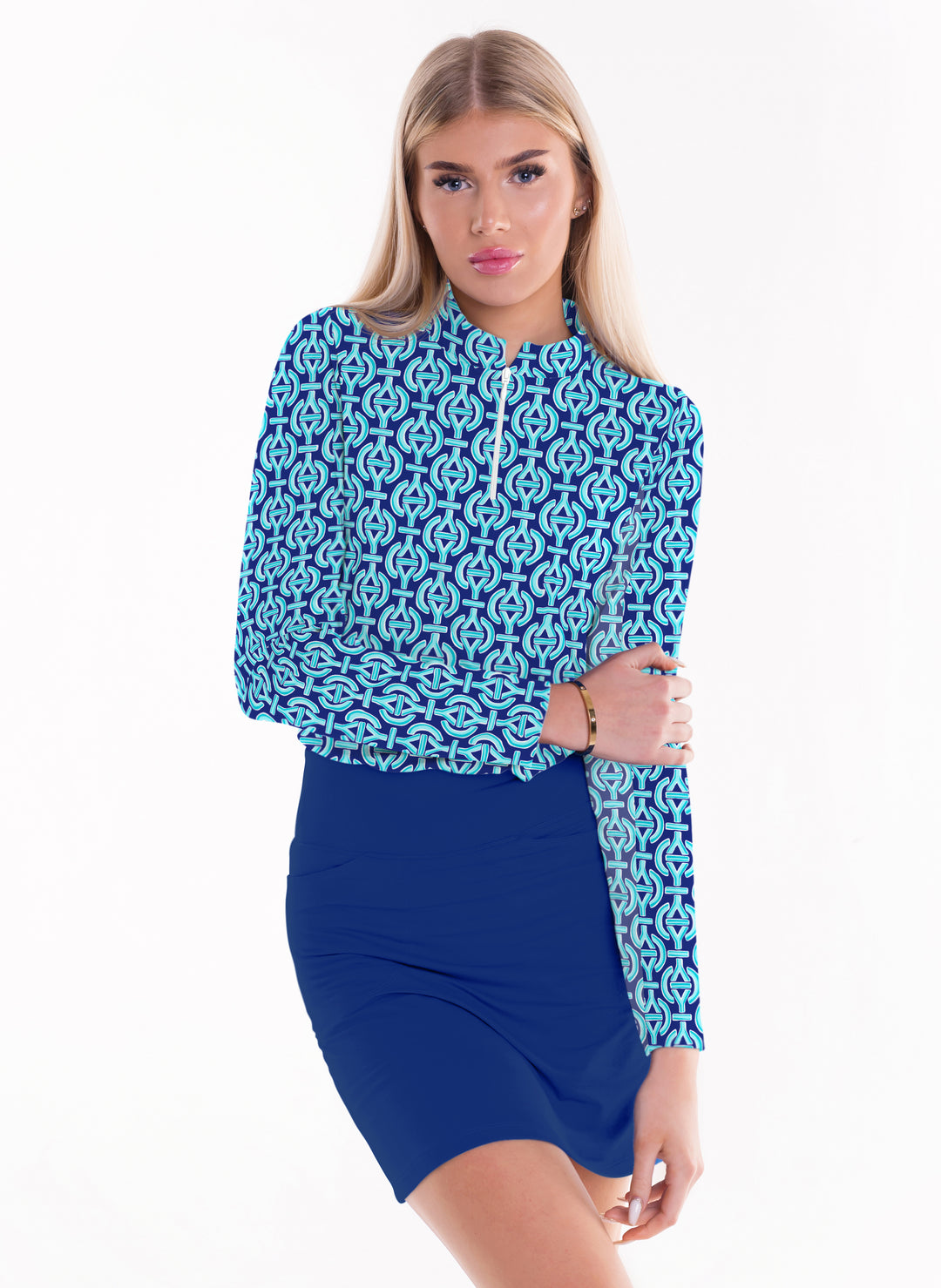 Victory V Long Sleeve Zip Mock Top 86Z31 – Famazee