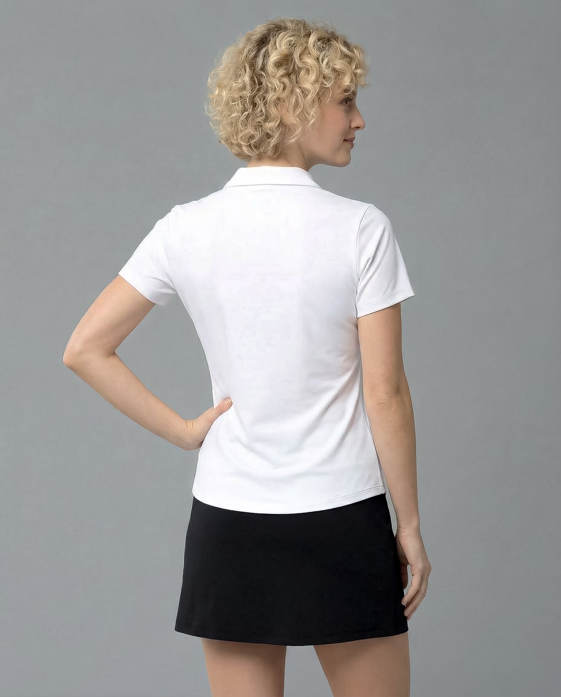 Solid Short Sleeve Polo Top 6900