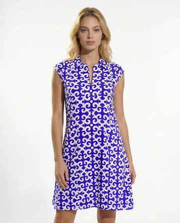 Gazebo Polo Neck Cap Sleeve Dress W/Pocket 67Z19