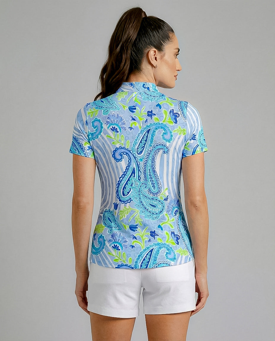 Sweet Caroline Short Sleeve Mock Top 85Z18