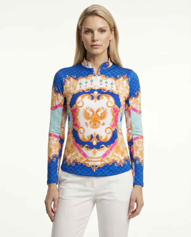 Adoro Long Sleeve Zip Mock Top 86Z39