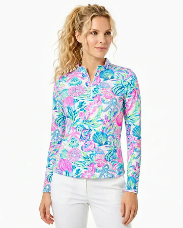 Bay Island Long Sleeve Zip Mock Top 86Z38