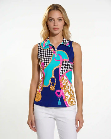 Caress Sleeveless Polo Top 40Z03