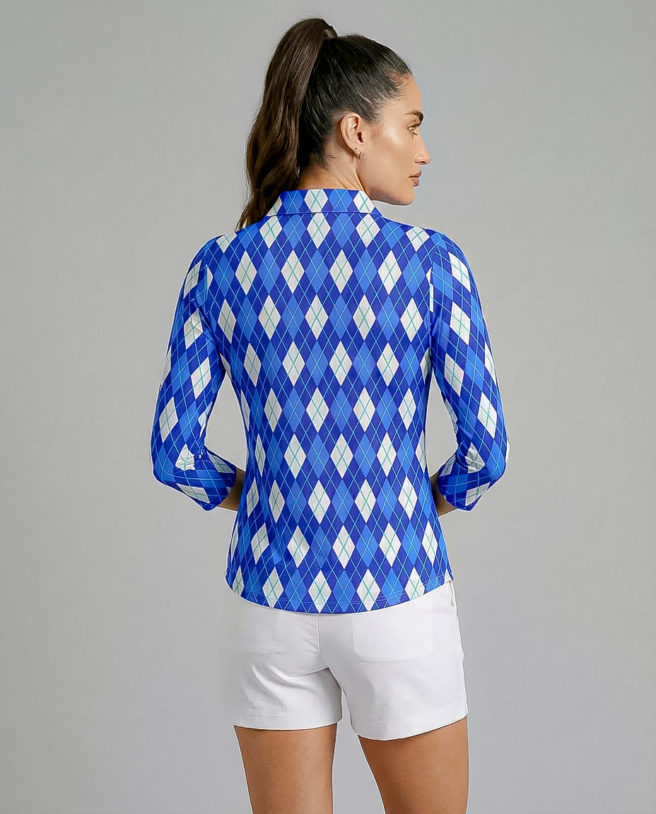 Elle Gante 3/4 Sleeve Polo Top 48Z26