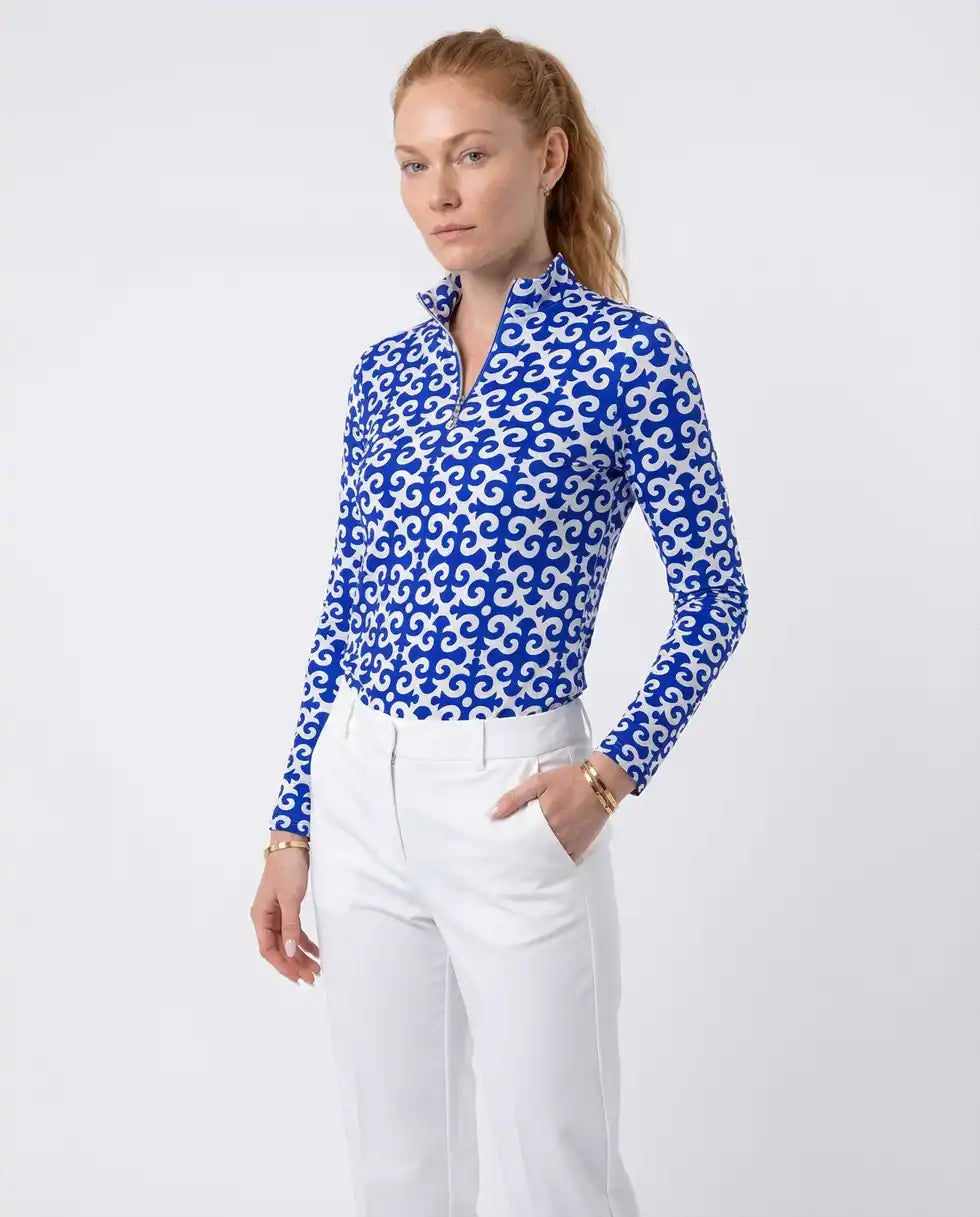 Gazebo Long Sleeve Zip Mock Top 86Z19