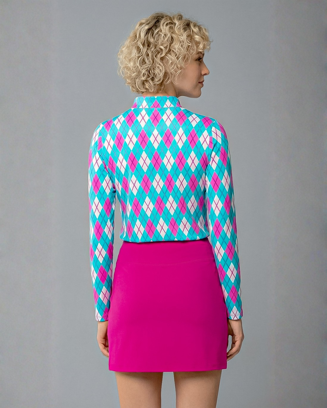 Elle Gante Long Sleeve Zip Mock Top 86Z26