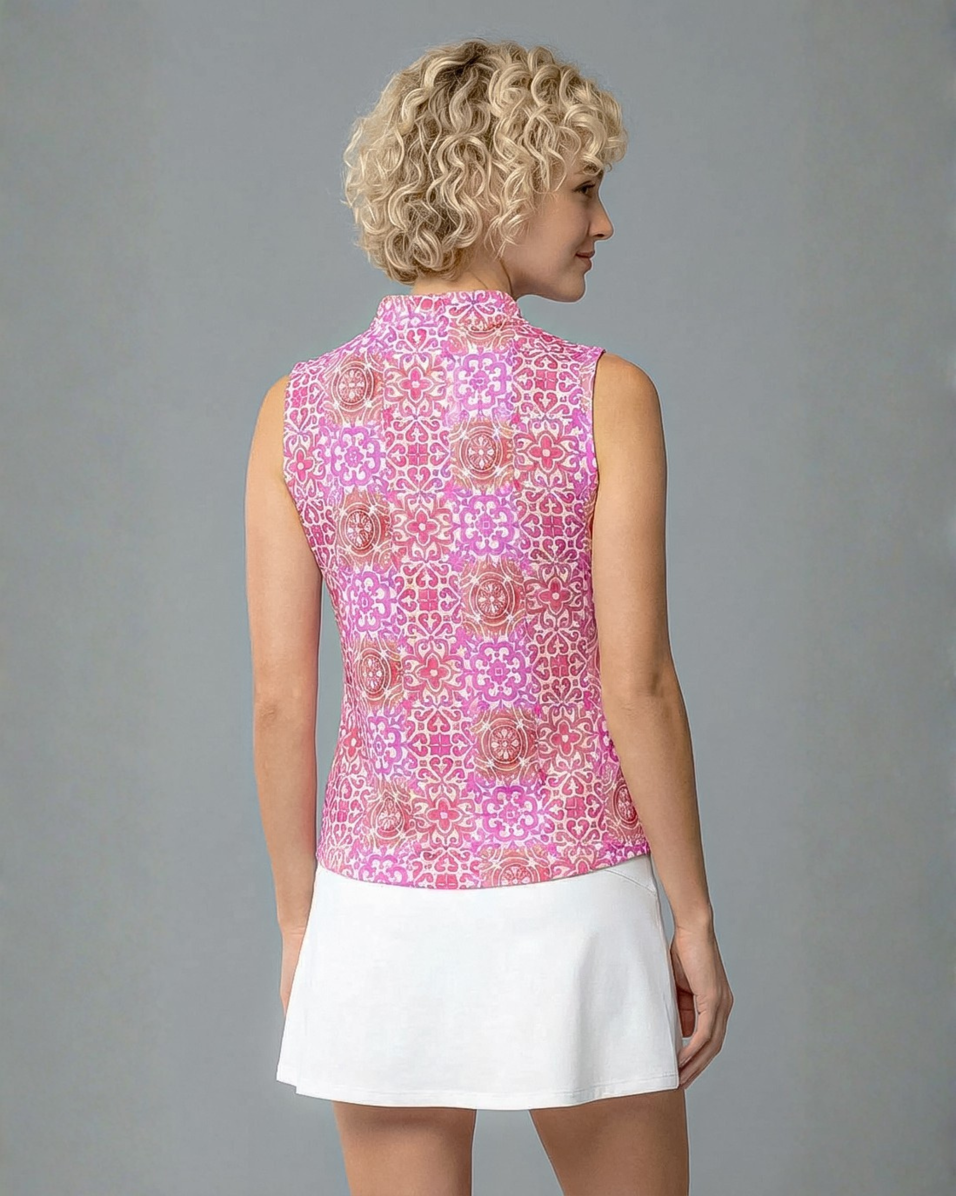 Milano Bar Sleeveless Ruffle Portrait Neck Top 80Z27