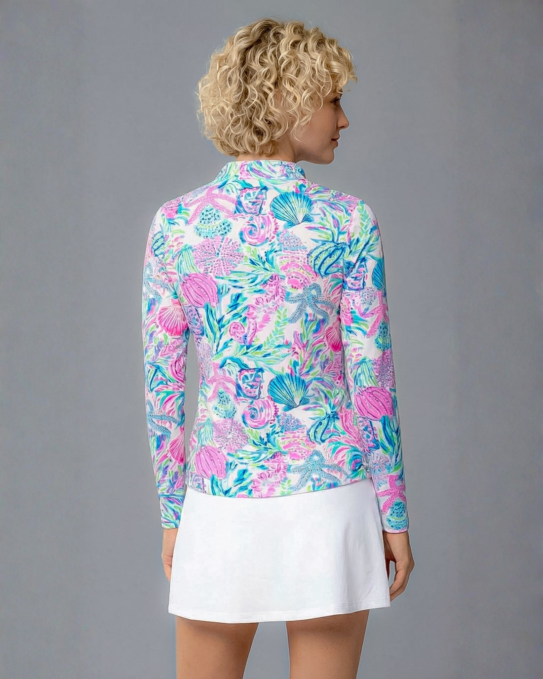 Bay Island Long Sleeve Zip Mock Top 86Z38