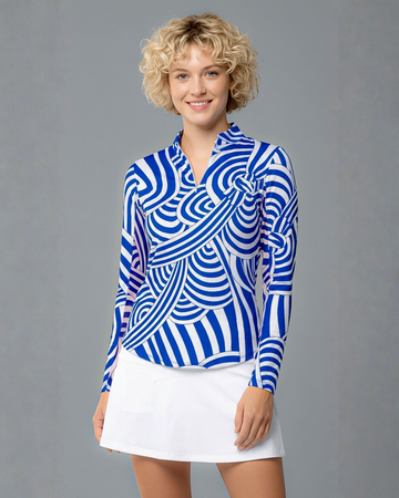 Naughty Knot Long Sleeve Zip Mock Top 86Z37