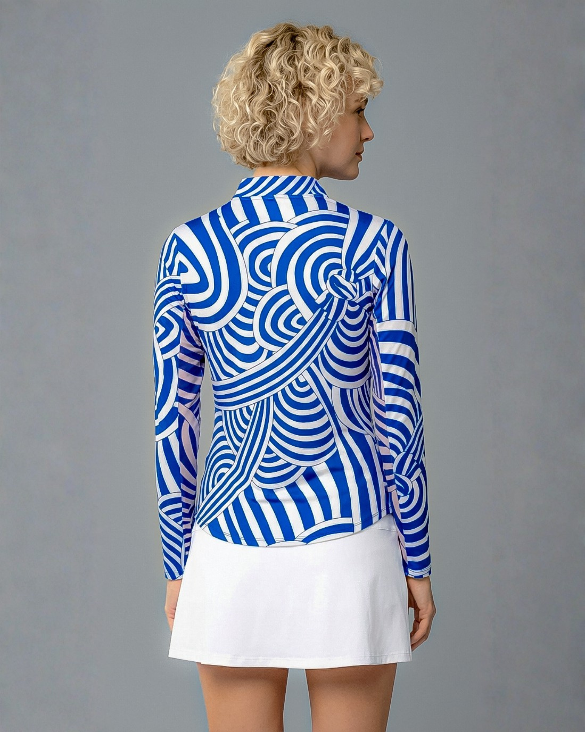 Naughty Knot Long Sleeve Zip Mock Top 86Z37
