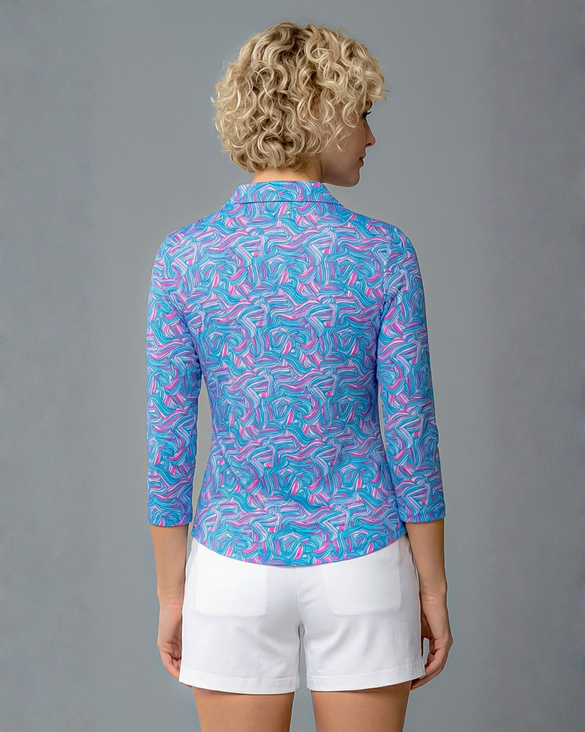 Pleasure  3/4 Sleeve Polo Top 48Z45
