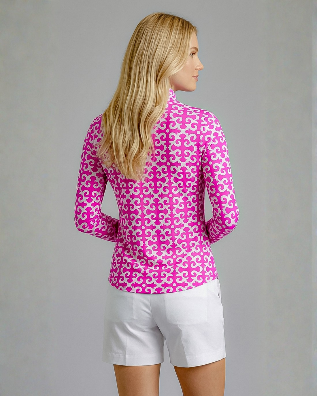 Gazebo Long Sleeve Zip Mock Top 86Z19