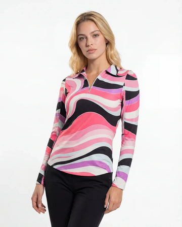 Lorraine Long Sleeve Polo Top 84Z09