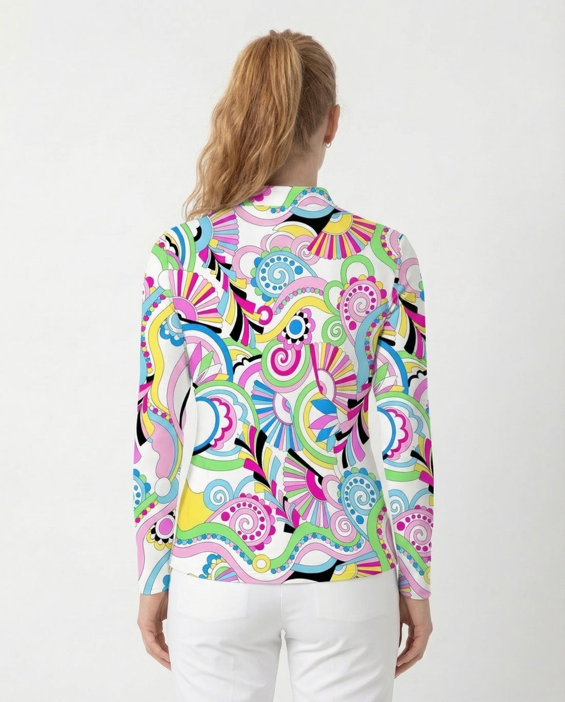 Desiree Long Sleeve Zip Mock Top 86z53