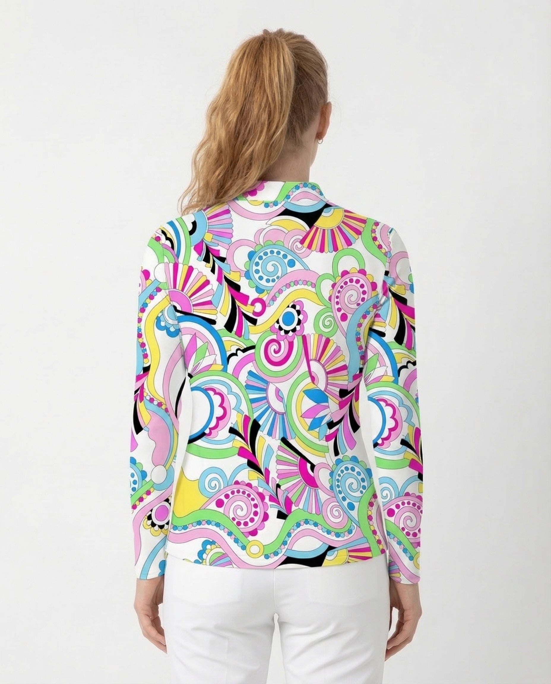 Desiree Long Sleeve Zip Mock Top 86z53