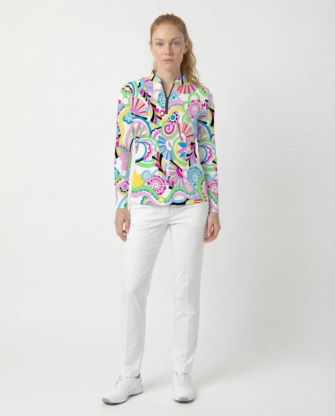 Desiree Long Sleeve Zip Mock Top 86z53