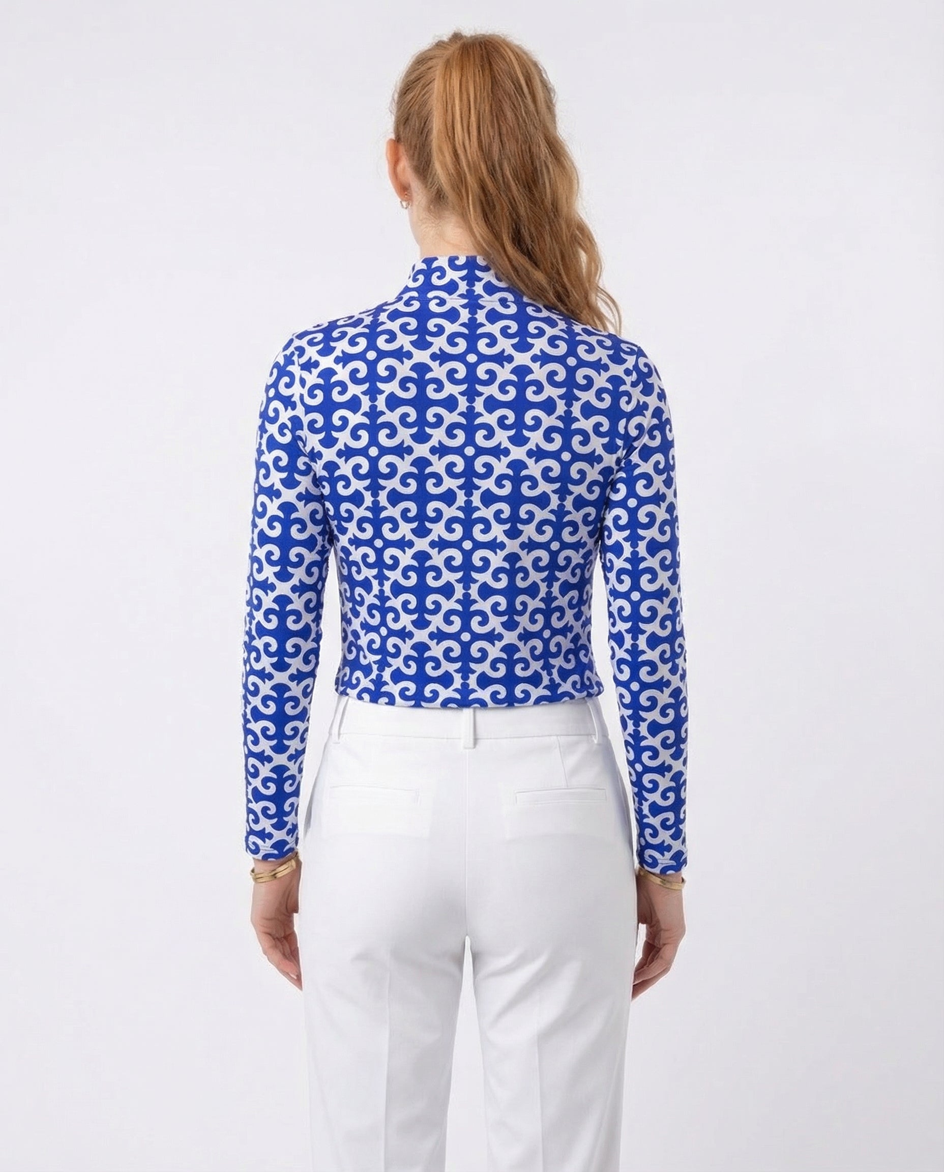 Gazebo Long Sleeve Zip Mock Top 86Z19