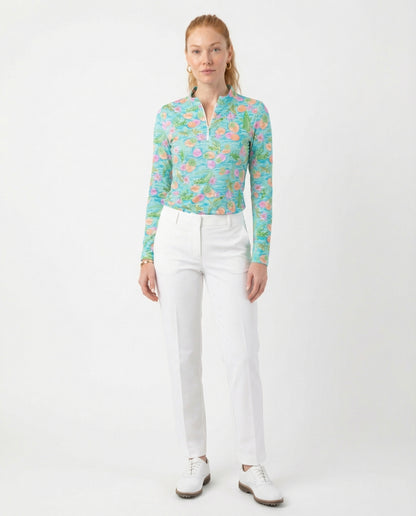 Croc a doodle doo Long Sleeve Zip Mock Top 86z62