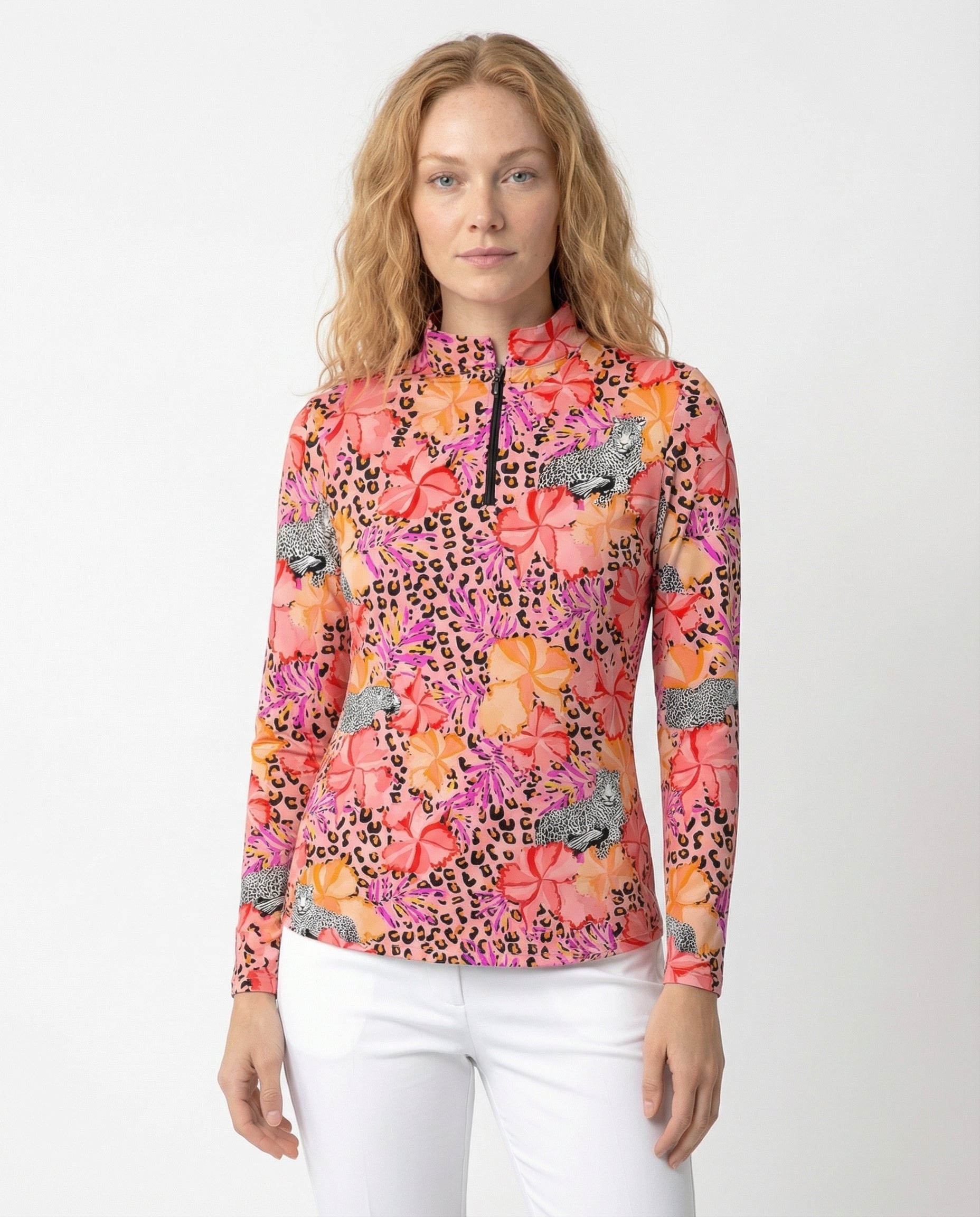 Untamed Long Sleeve Zip Mock Top 86z56