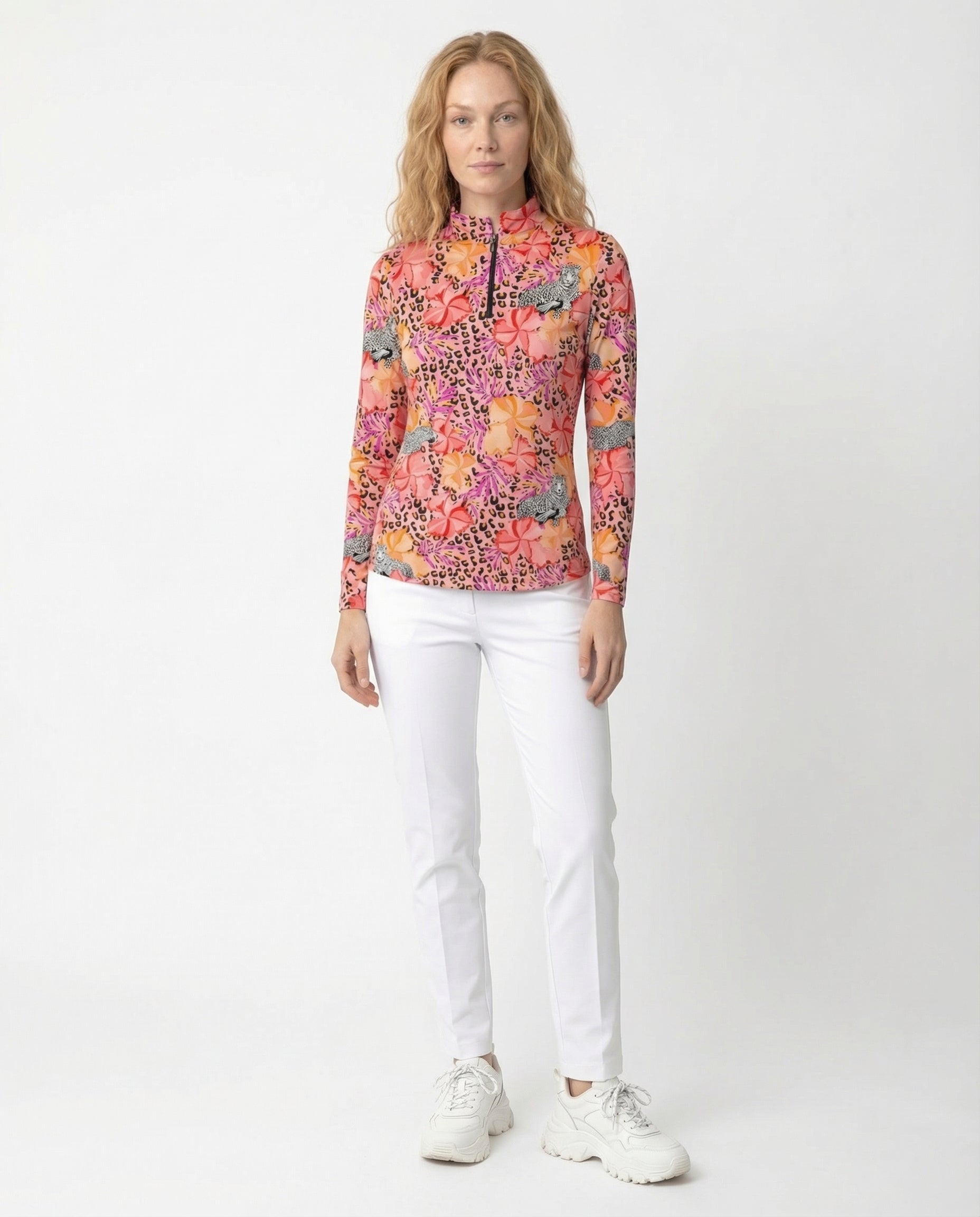 Untamed Long Sleeve Zip Mock Top 86z56