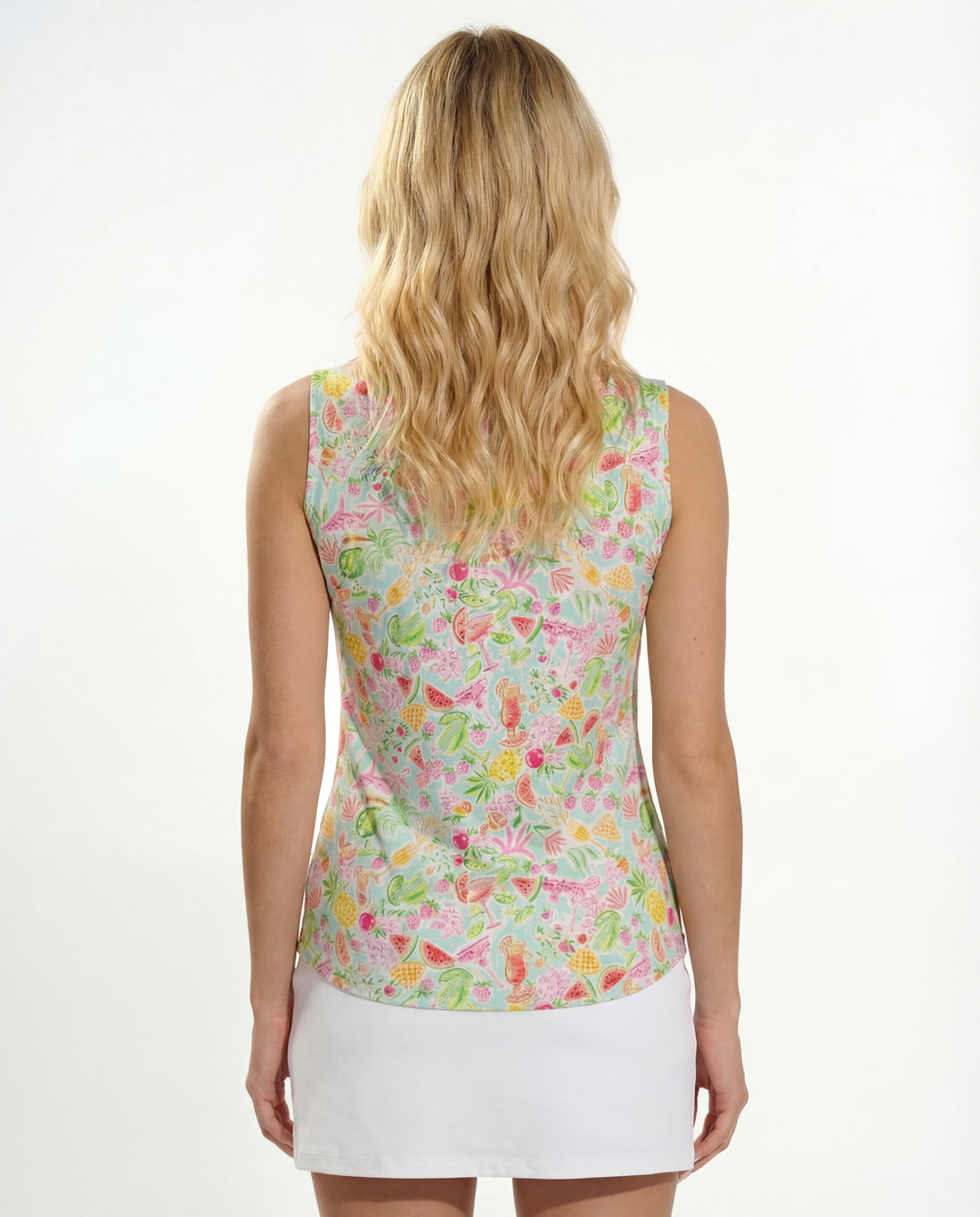 Cheers Sleeveless Polo Top with Piping T40Z42