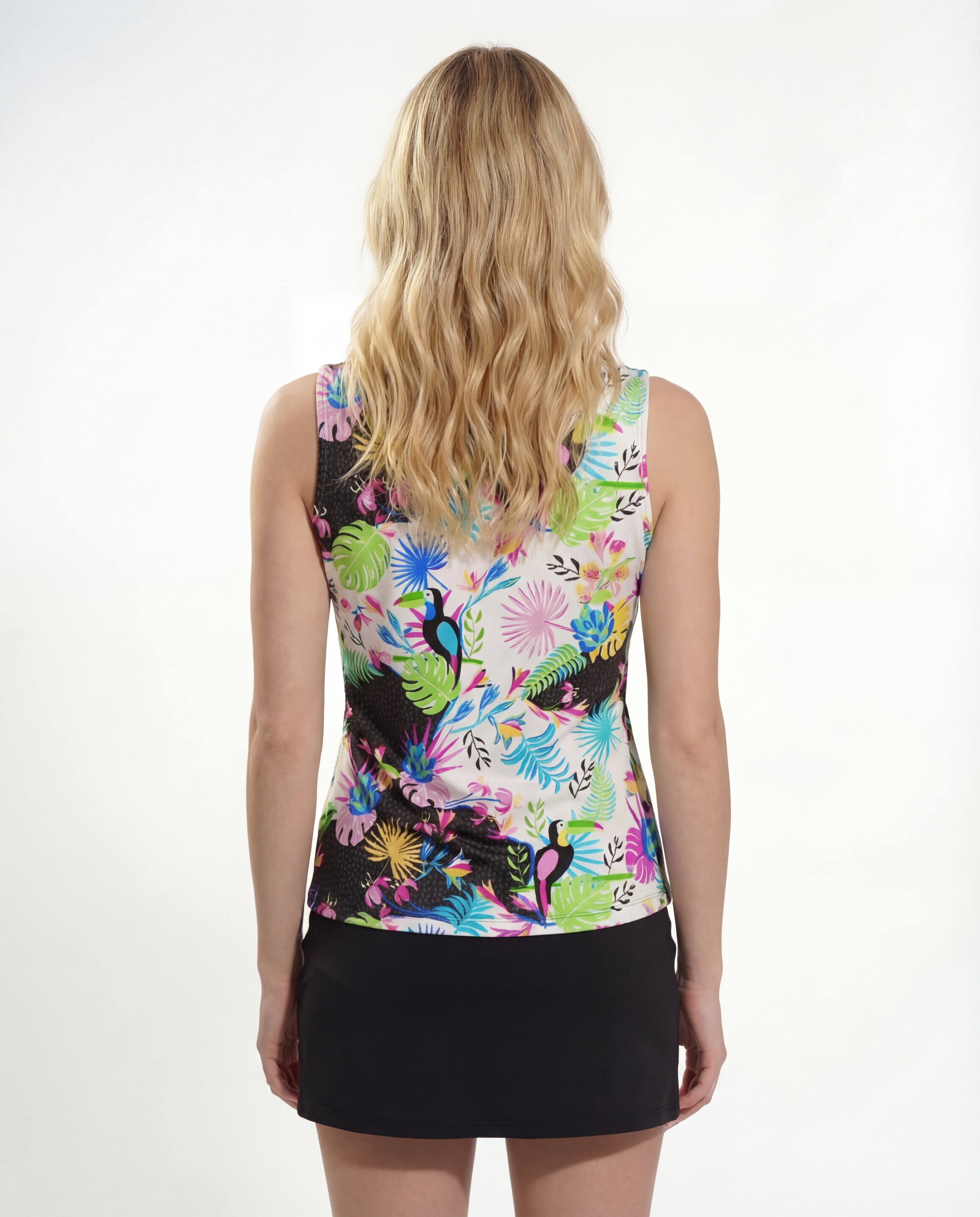 Volare Sleeveless V-Neck Collar Top 88Z35